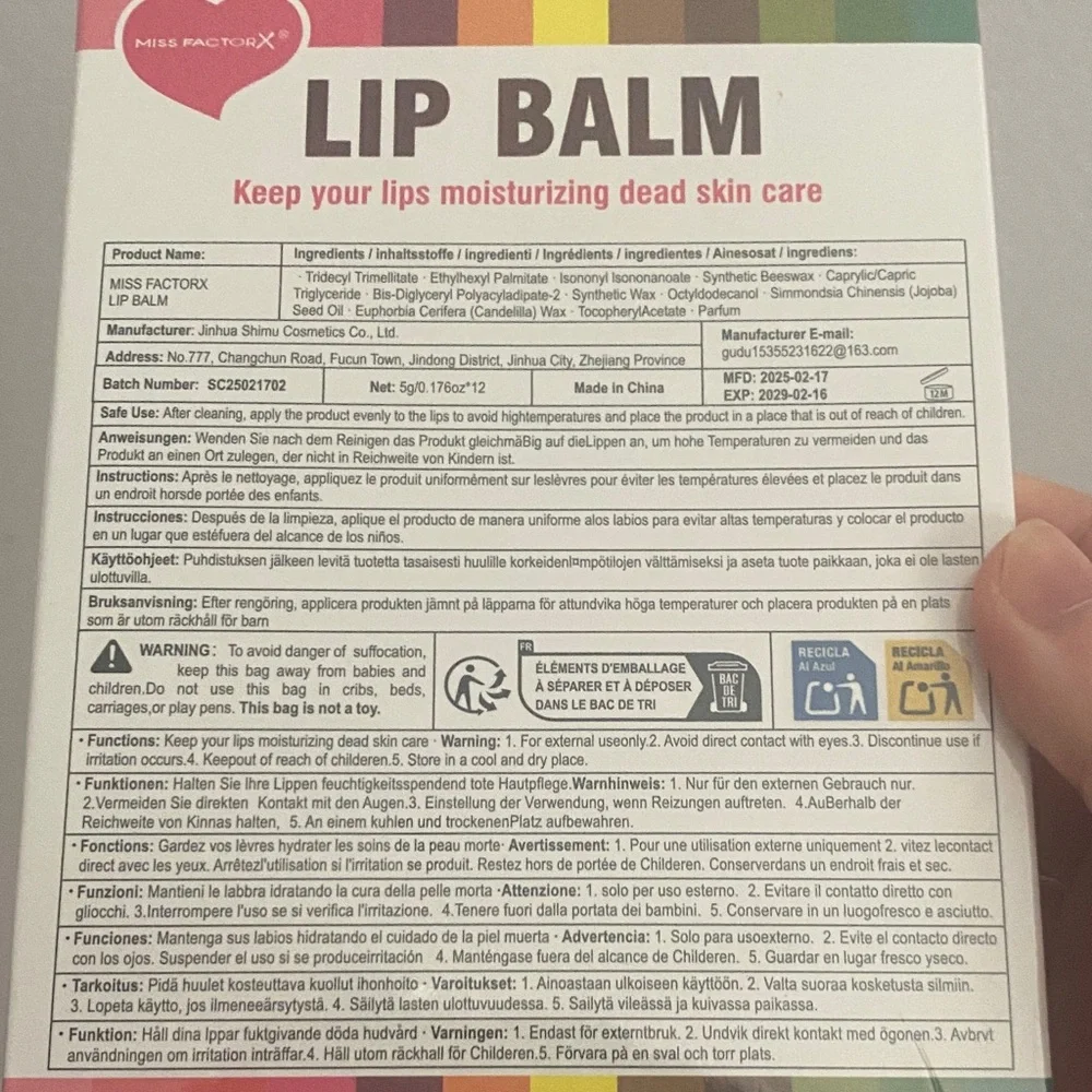 Miss Factorx Lip Balm 12-Pack